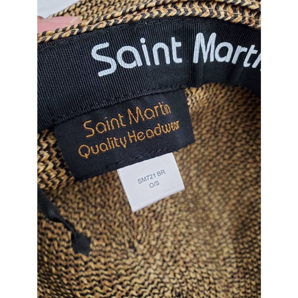 Saint Martin Straw Fedora Men's Hat OS - Picture 7 of 11
